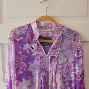 Susan Graver, purple blouse and tank, size small